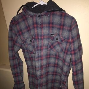 RVCA hooded flannel